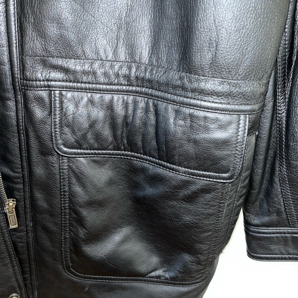 Men's Black Leather Jacket by Thinsulate - Picture 4 of 14